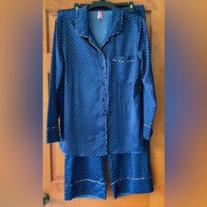 Cosmopolitan Navy With Stars Satin Pajama Set